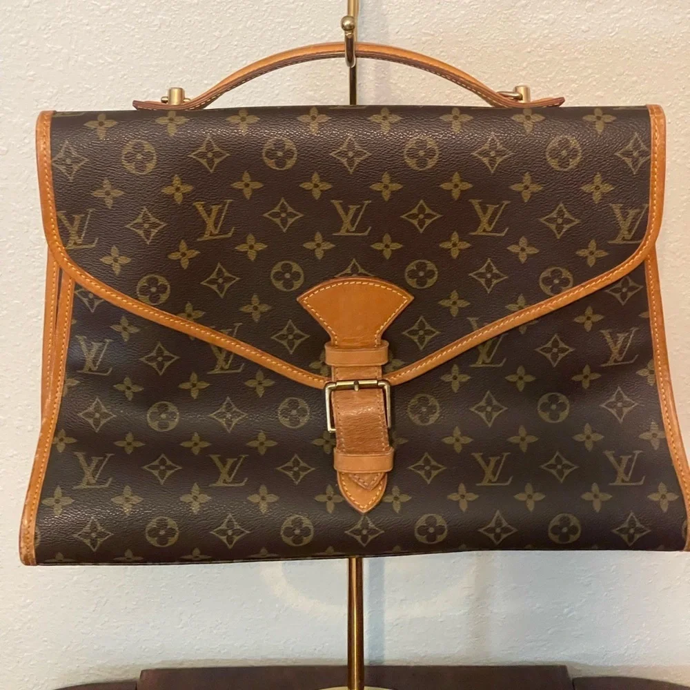 Louis Vuitton Beverly Monogram Tan and Brown Monogram Briefcase